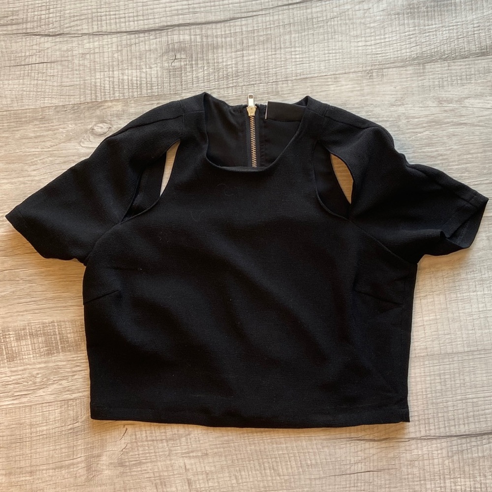 Black dress crop top